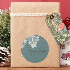 Pegatina Redonda Feliz primavera Belleza Wildflower Classic Roun