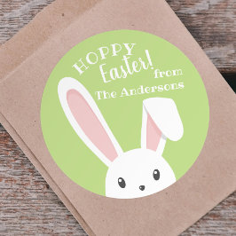 Pegatina Redonda Feliz Primavera Verde de Pascua