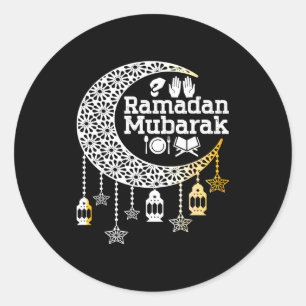 Pegatina Redonda Feliz ramadán mubarak caligrafía islámica fe