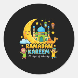 Pegatina Redonda Feliz ramadán mubarak para jóvenes muchachos mes d