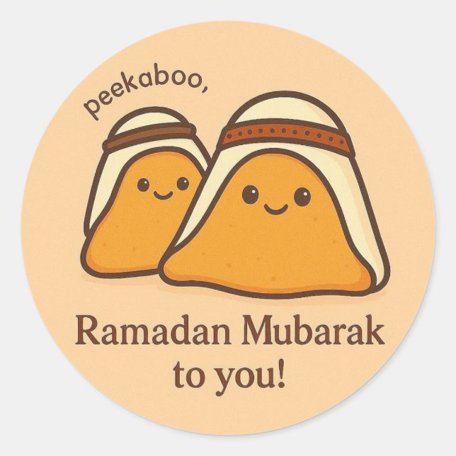 Pegatina Redonda Feliz Ramadan Mubarak para ti (Anverso)