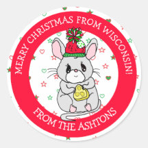 Feliz Ratón navideño con feriado de queso