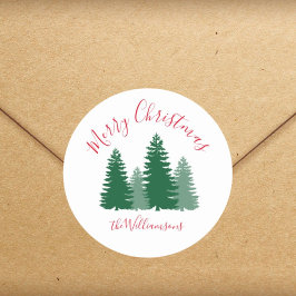 Pegatina Redonda Feliz regalo de Personalizado de Pine elegante nav