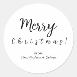 Pegatina Redonda Feliz Regalos de Fiesta navideño para amigos de fa