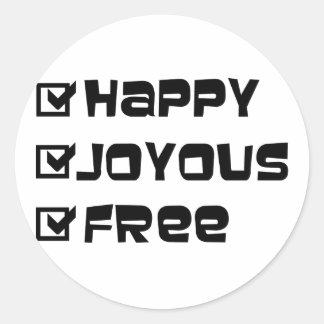 Pegatina Redonda Feliz regocijo gratis