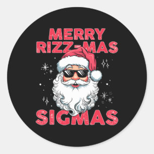 Pegatina Redonda Feliz Rizzmas Sigmas Niños Escuela de Adolescentes