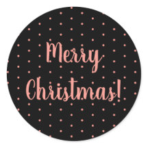 Feliz Rosa navideño oro y puntos de polka negro