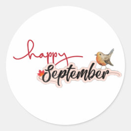 Pegatina Redonda Feliz septiembre