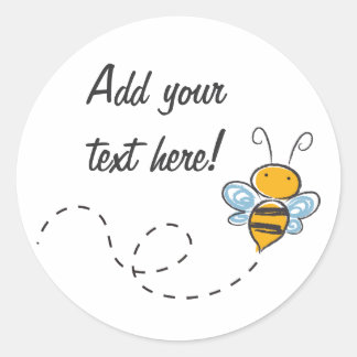 Pegatina Redonda Feliz Sonriente Jolly Bee