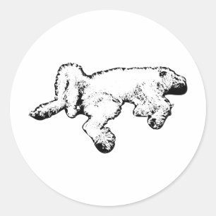 Pegatina Redonda Feliz Sticker de Arte con Tinta de Spinone