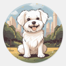 Felíz y adorable cachorro maltés feliz