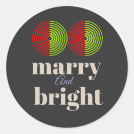 Pegatina Redonda "Feliz y brillante: Celebrar la alegría de la temp