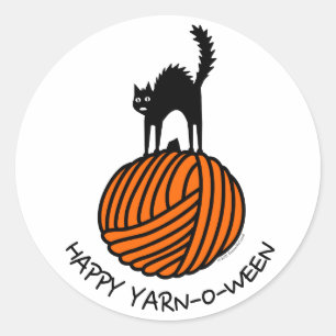 Pegatina Redonda ¡Feliz Yarn-O-Ween!