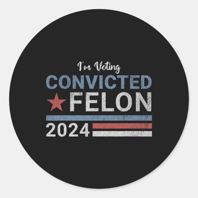 Pegatina Redonda Felon condenado 20246 (Anverso)