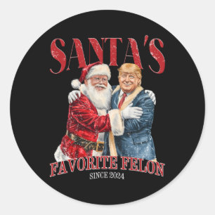 Pegatina Redonda Felón favorito de Santa desde 2024 Navidades Navid