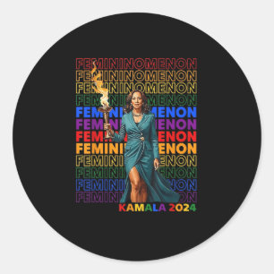 Pegatina Redonda Femininomenon Funny Kamala Harris