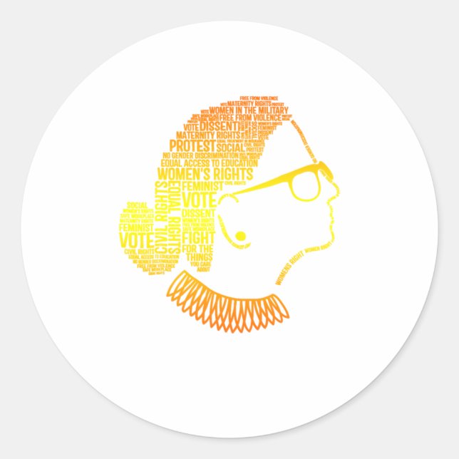 Pegatina Redonda Feminismo cita regalos feministas derechos de la m (Anverso)