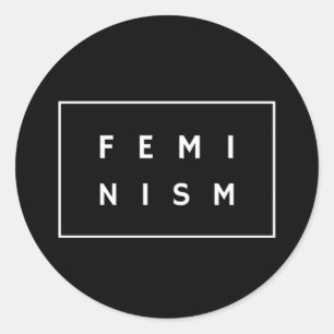 Pegatina Redonda Feminismo, feminista, regalo femenino femenino par
