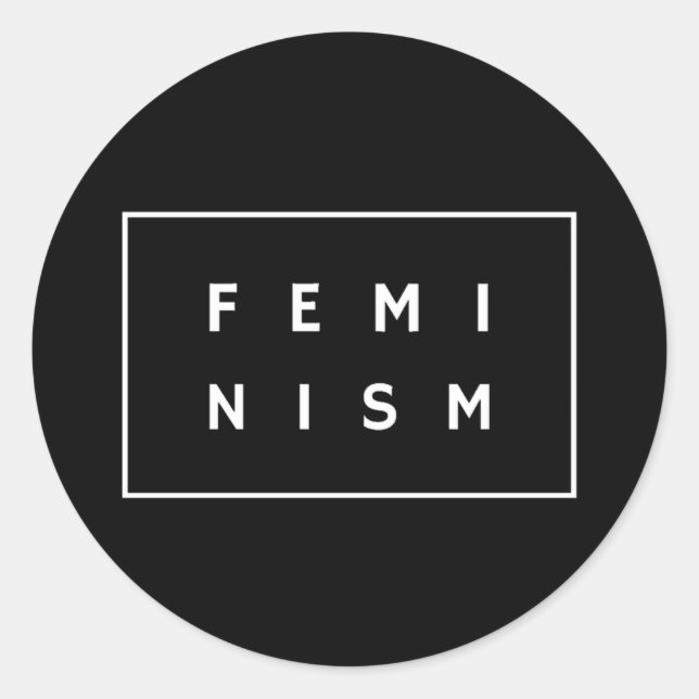 Pegatina Redonda Feminismo, feminista, regalo femenino femenino par (Anverso)