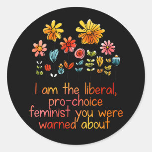 Pegatina Redonda Feminista por la libertad de elección