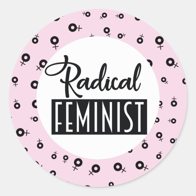 Pegatina Redonda Feminista radical (Anverso)