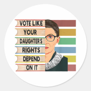 Pegatina Redonda Feminista Ruth Bader Ginsburg RBG Chica De Cita Co
