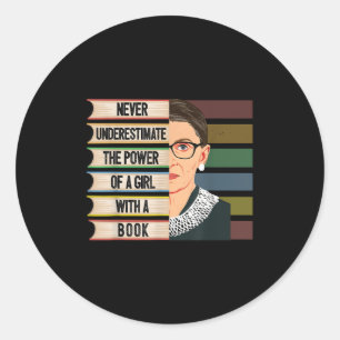 Pegatina Redonda Feminista Ruth Bader Ginsburg Rbg Frase Chica Con 