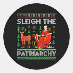 Pegatina Redonda Feminista Ruth Bader Ginsburg Rbg Trineo De Navida