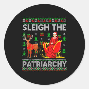 Pegatina Redonda Feminista Ruth Bader Ginsburg Rbg Trineo De Navida