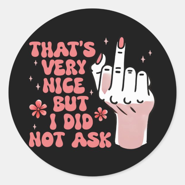 Pegatina Redonda Feminista sarcástica (Anverso)