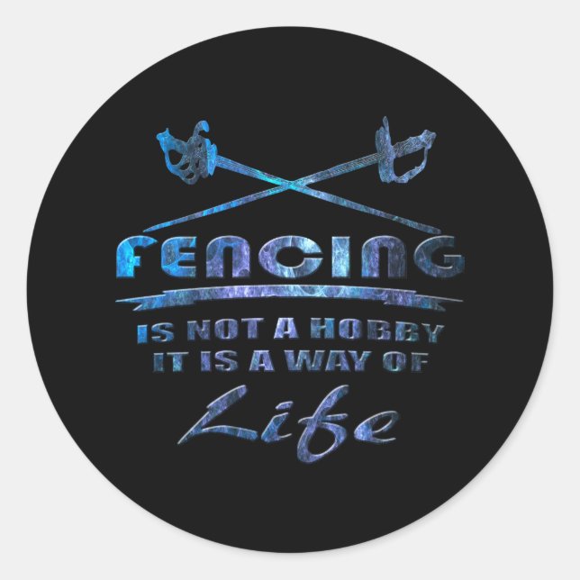 Pegatina Redonda Fencing (Anverso)