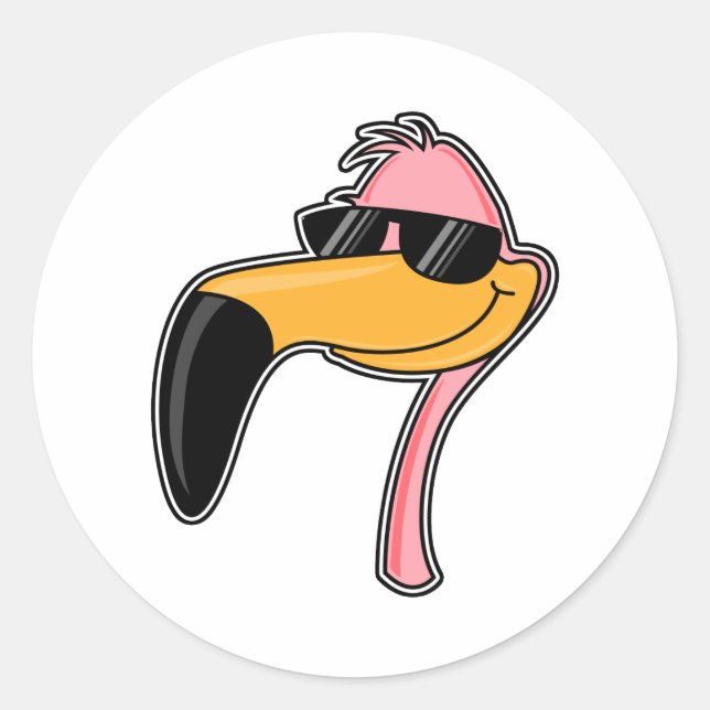 Pegatina Redonda Fender Flamingo (Anverso)