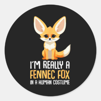 Pegatina Redonda Fennec Fox Costume Girls Fox