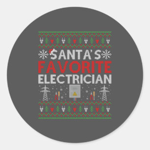 Pegatina Redonda Feo regalo de Navidad para electores a Santa Ama e