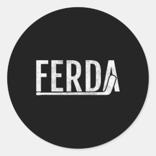 Pegatina Redonda Ferda Para El Hockey De Los Chicos
