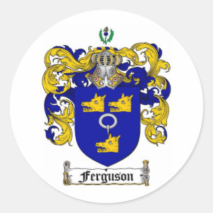 PEGATINA REDONDA FERGUSON FAMILIAR CREST - FERGUSON BOTE DE ARMAS