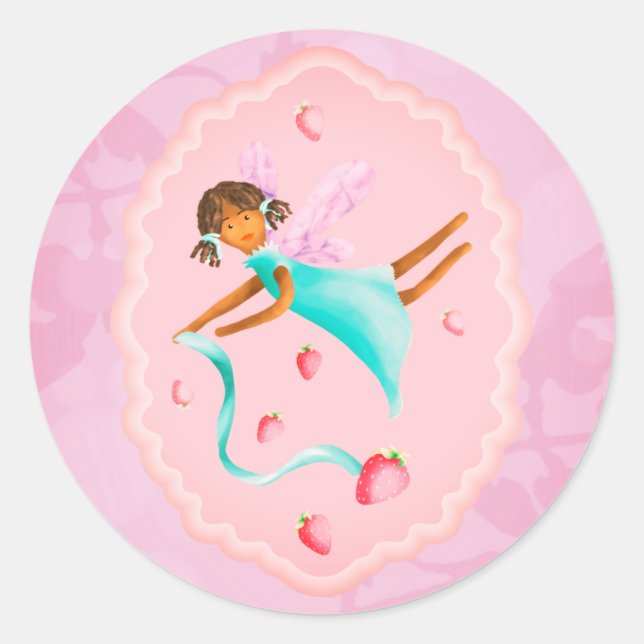 Pegatina Redonda Feria de fresa (Anverso)