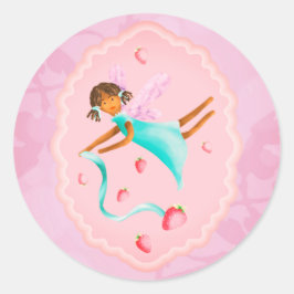 Pegatina Redonda Feria de fresa