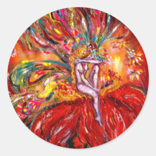 PEGATINA REDONDA FERIA EN ROJO