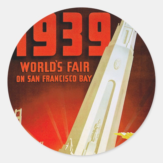 Pegatina Redonda Feria Mundial de San Francisco de 1939 (Anverso)
