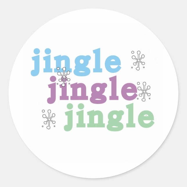 Pegatina Redonda Feriadas de Snowflakes Jingle Jingle Jingle Snowfl (Anverso)