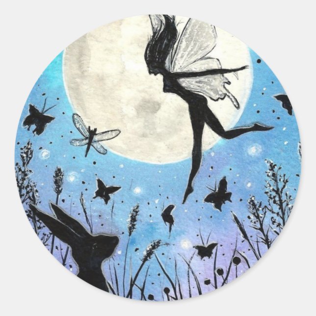 Pegatina Redonda Ferias de Crepúsculo y Pegatinas de liebre (Anverso)