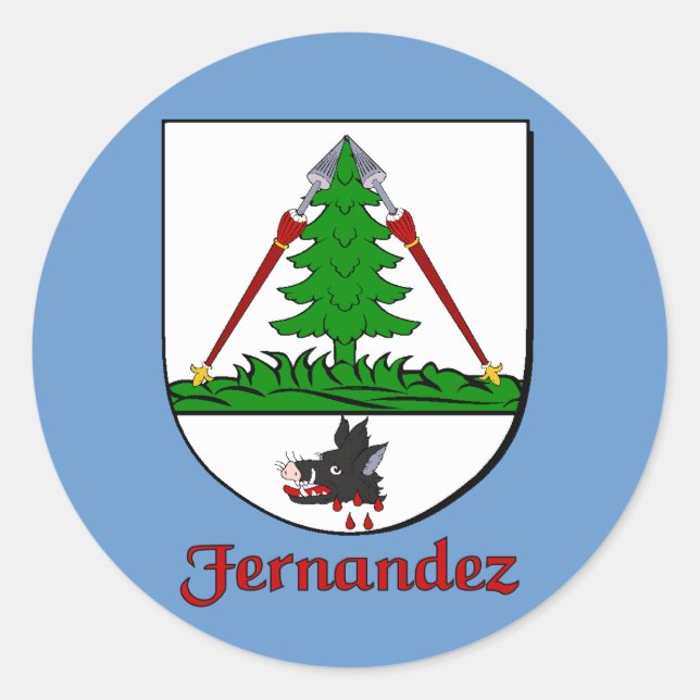 Pegatina Redonda Fernandez Family Shield Pegatinas (Anverso)