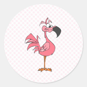 Pegatina Redonda Fernando Flamingo