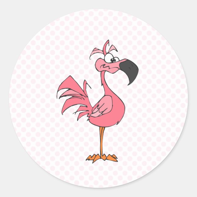 Pegatina Redonda Fernando Flamingo (Anverso)