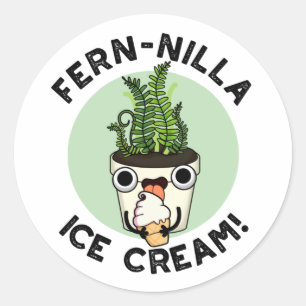 Pegatina Redonda Fernilla Helado Crema Graciosa Planta De Helados P