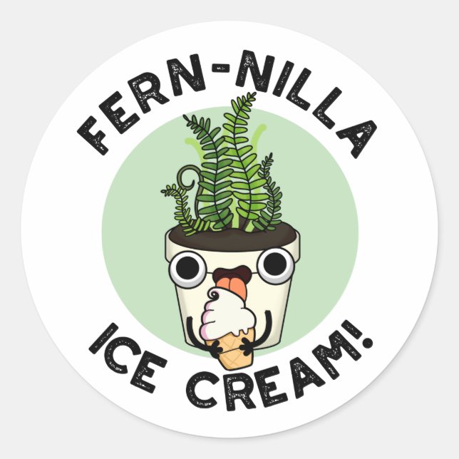Pegatina Redonda Fernilla Helado Crema Graciosa Planta De Helados P (Anverso)