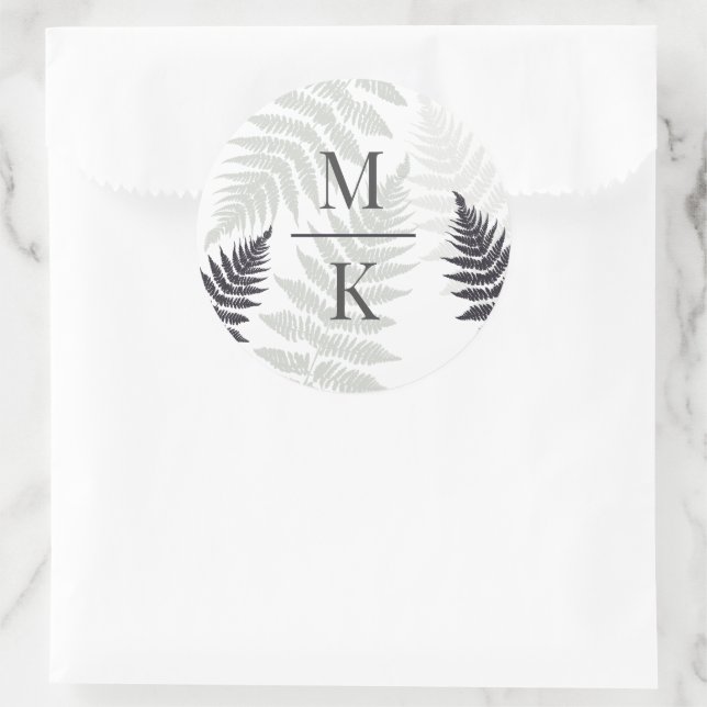 Pegatina Redonda Ferns Woodland Garden Boda exterior (Bolso)