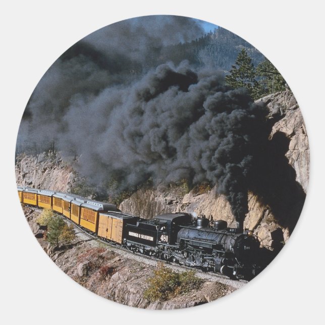 Pegatina Redonda Ferrocarril Durango y Silverton, Nº 481, Bear Cree (Anverso)