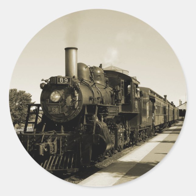 Pegatina Redonda Ferrocarril histórico (Anverso)